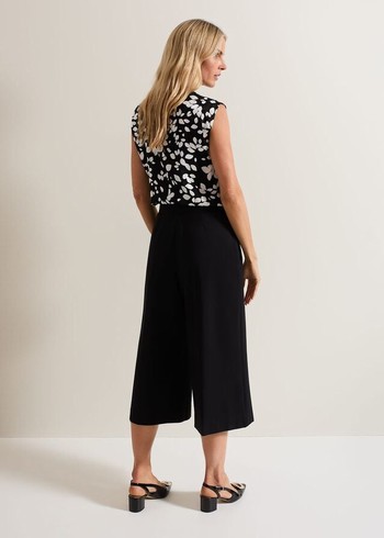 Phase Eight Lori Ponte Culottes Trousers Black Canada | DAEMTQ-572